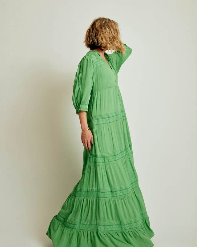 Sage Wrap Midi Dress
